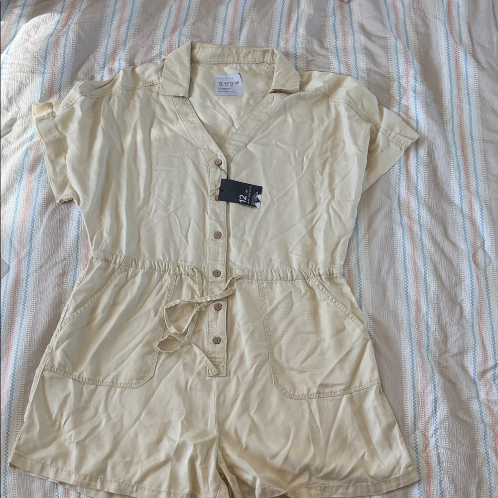 Denim&Co Cream Button-Up Shirt